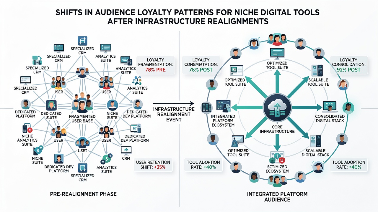 Illustration of user migration trends between niche digital tools post-infrastructure realignment